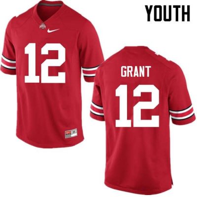 NCAA Ohio State Buckeyes Youth #12 Doran Grant Red Nike Football College Jersey FLC5545MC